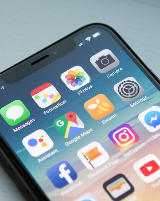 Person finding local services on a phone